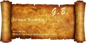 Grega Bianka névjegykártya